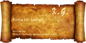 Kotsis Gergő névjegykártya