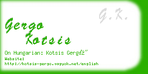 gergo kotsis business card